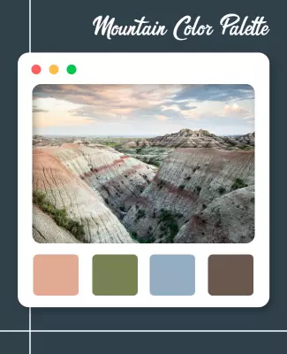 Serene Mountain Landscape with Earthy Color Palette Poster Template