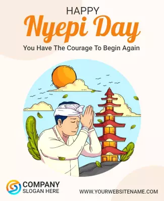 Serene Nature Theme for Nyepi Day Celebration Poster Template