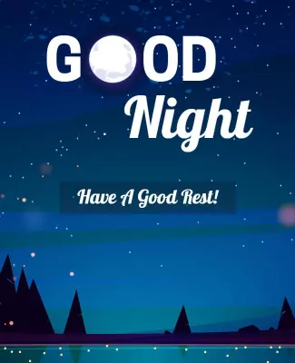 Serene Night Sky with Moon Good Night Poster Template