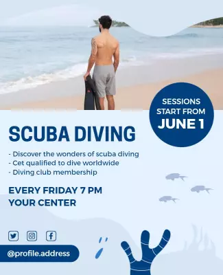 Serene Ocean Scuba Diving Adventure Class Poster Template