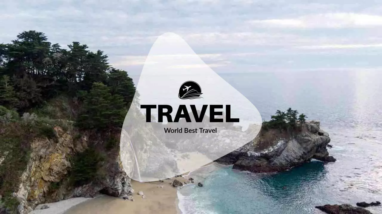 Serene Ocean View with Tropical Landscape Travel Banner Template
