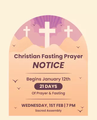 Serene Pastel Christian Fasting Prayer Notice Poster Template