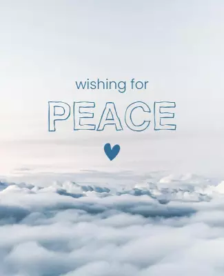 Serene Sky Cloud Background Wishing for Peace Poster Template