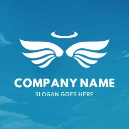 Serene Sky with Angel Wings Illustrating Heaven Concept Logo Template