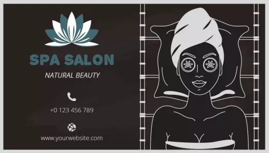 Serene Spa Salon with Natural Beauty Elements Business Card Template