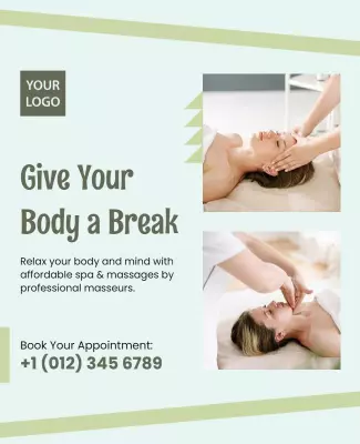 Serene Spa Treatment and Massage Services Poster Template