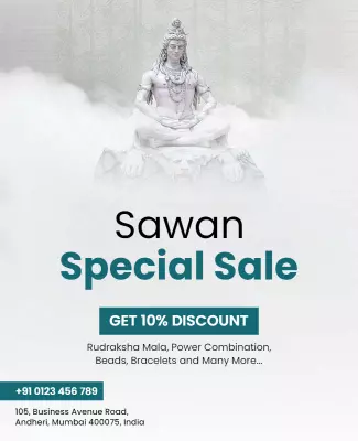 Serene Spiritual Sawan Special Sale Poster Template