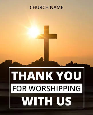 Serene Sunset Cross Appreciation Worship Poster Template