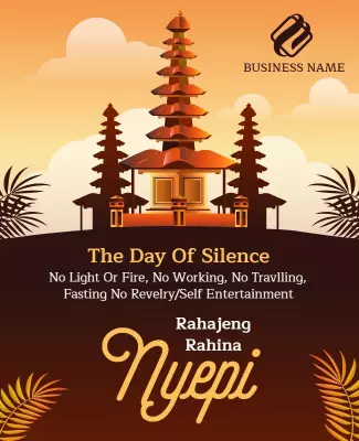 Serene Sunset Nyepi Day Celebration Poster Template