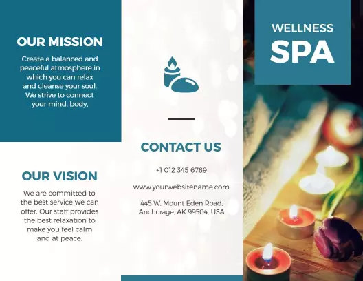 Serene Wellness Spa Relaxation and Healing Services Brochure Template