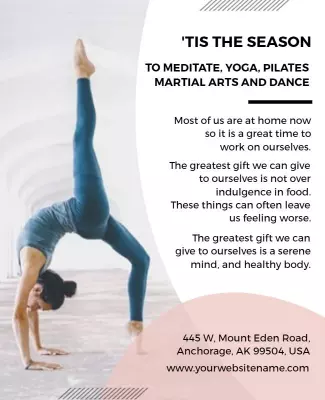 Serene Wellness Yoga Pilates Meditation Dance Poster Template