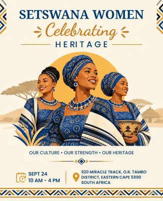 Setswana Women Celebrating Heritage Cultural Poster Template