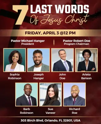 Seven Last Words of Christ Themed Seminar Flyer Template