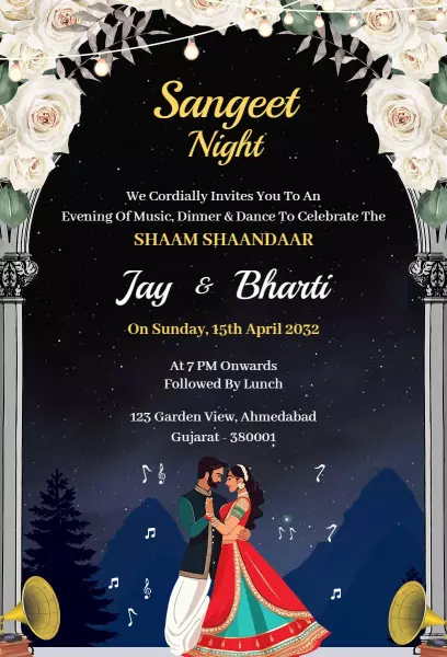 Shaam Shaandaar Musical Dance Sangeet Ceremony Invitation Template
