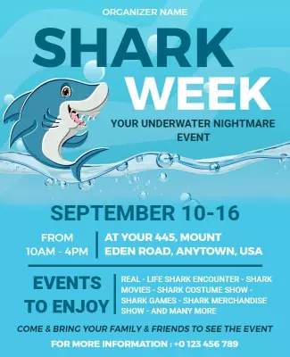 Shark Week Family Event Flyer Template