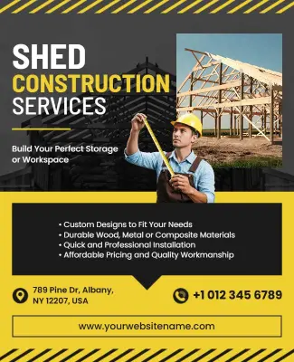 Shed Construction Services Promotional Flyer Template