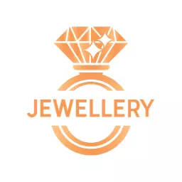 Shining Orange Diamond Ring Symbolizing Elegant Jewelry Logo Template