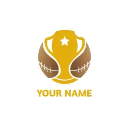 Shiny Golden Trophy Celebrating Champions with Sporting Spirit Logo Template