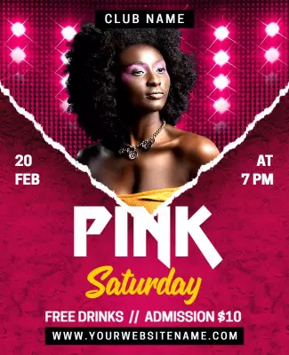 Shiraz and Shiraz Pink Saturday Flyer Template