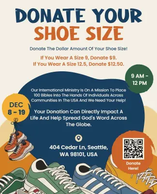 Shoe Size Donation Drive Flyer Template