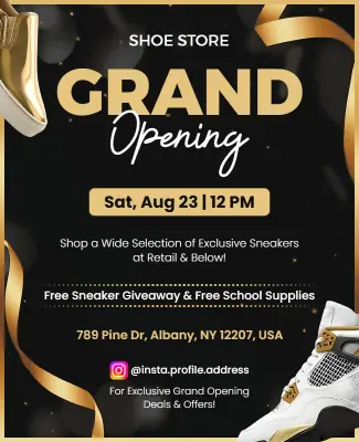 Shoe Store Grand Opening Event Flyer Template
