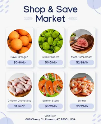 Shop and Save Market Promotion Flyer Template