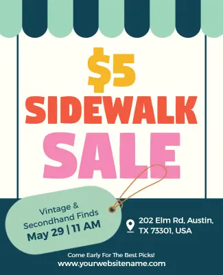 Sidewalk Sale Announcement Flyer Template