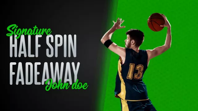 Signature Half Spin Fadeaway Basketball YouTube Thumbnail Template