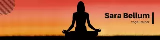 Silhouette of a Meditating Figure Against Orange Sunset LinkedIn Banner Template
