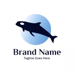 Silhouetted Fish Against Calm Blue Water Represents Fishing Logo Template