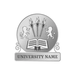 Silver University Badge Featuring Inspirational Symbols Logo Template