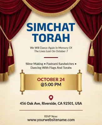 Simchat Torah Celebration Event Flyer Template