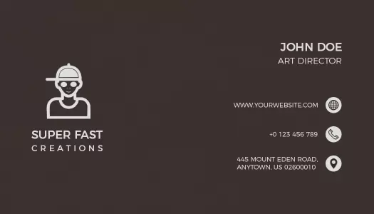 Simple Brown Modern Art Director Business Card Template