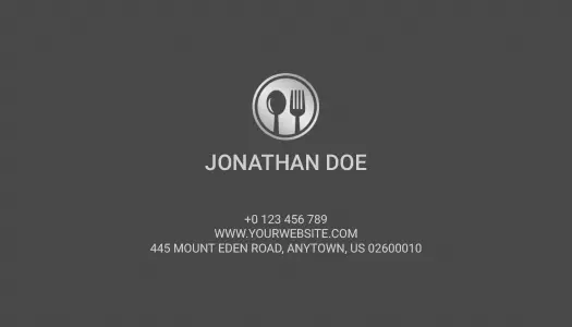 Simple Grey Restaurant Minimalist Business Card Template