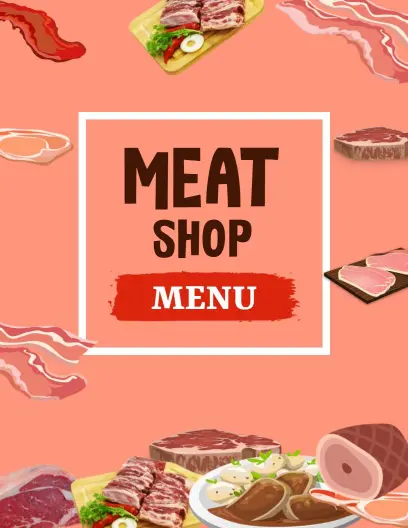 Simple Layout for Pork and Chicken Meat Menu Template