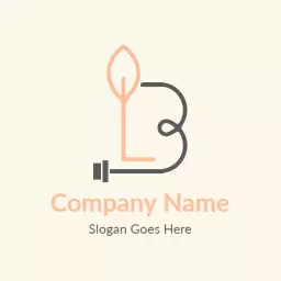 Simple Leaf and Stethoscope Design for Health Logo Template
