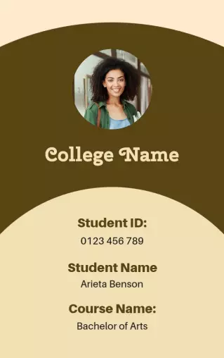 Simple Modern College Student Identity Card Template