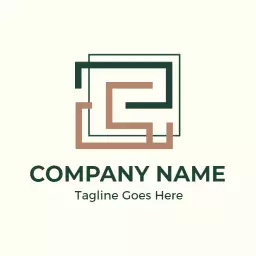Simplistic Geometric Shapes in Earthy Tones Minimalist Logo Template