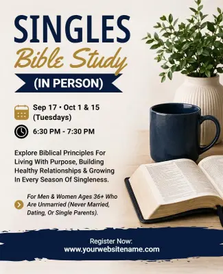 Singles Bible Study Event Flyer Template
