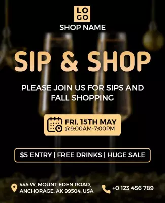 Sip and Shop Event Flyer Template