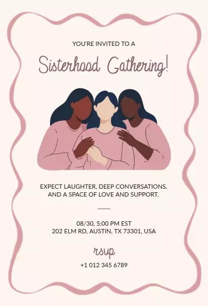 Sisterhood Gathering Empowering Women Event Invitation Template