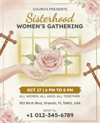 Sisterhood Women's Gathering Church Event Flyer Template