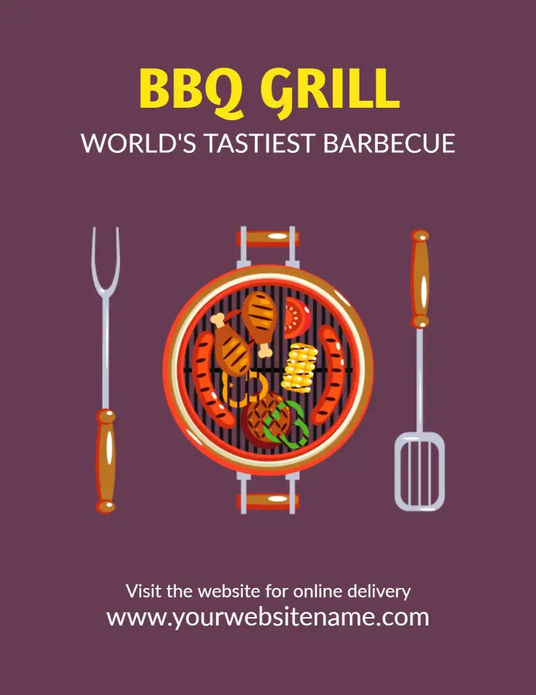 Sizzling Grilled Meats and Flavorful Sauces BBQ Menu Template