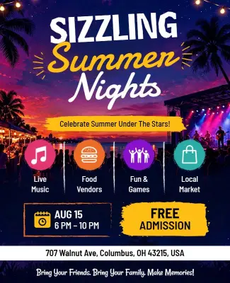 Sizzling Summer Nights Flyer Template