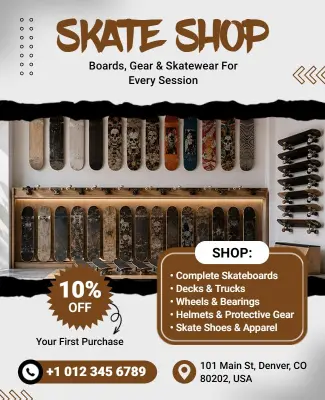 Skate Shop Advertisement Flyer Template