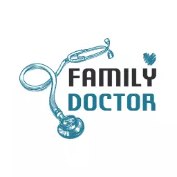 Sketch of a Stethoscope Emphasizing Family Doctor Services Logo Template