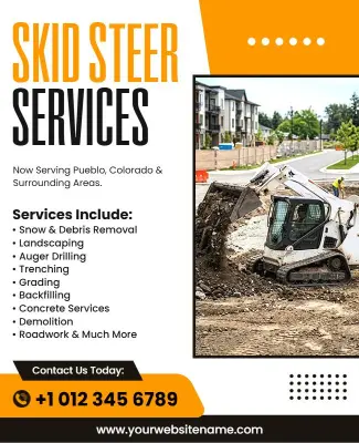 Skid Steer Construction Services Flyer Template