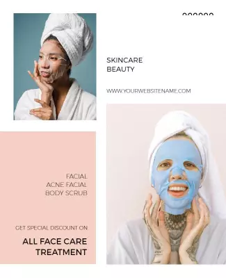 Skincare and Beauty Treatment Promotion Flyer Template
