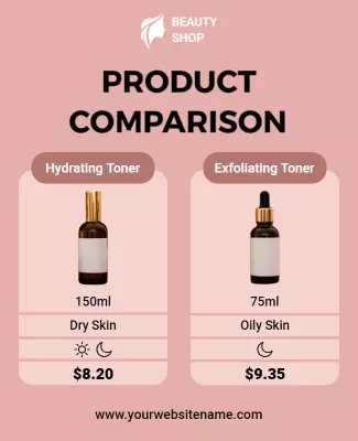 Chic Pink Beauty Product Comparison Flyer Template