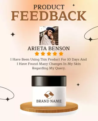 Skincare Product Feedback Testimonial Flyer Template